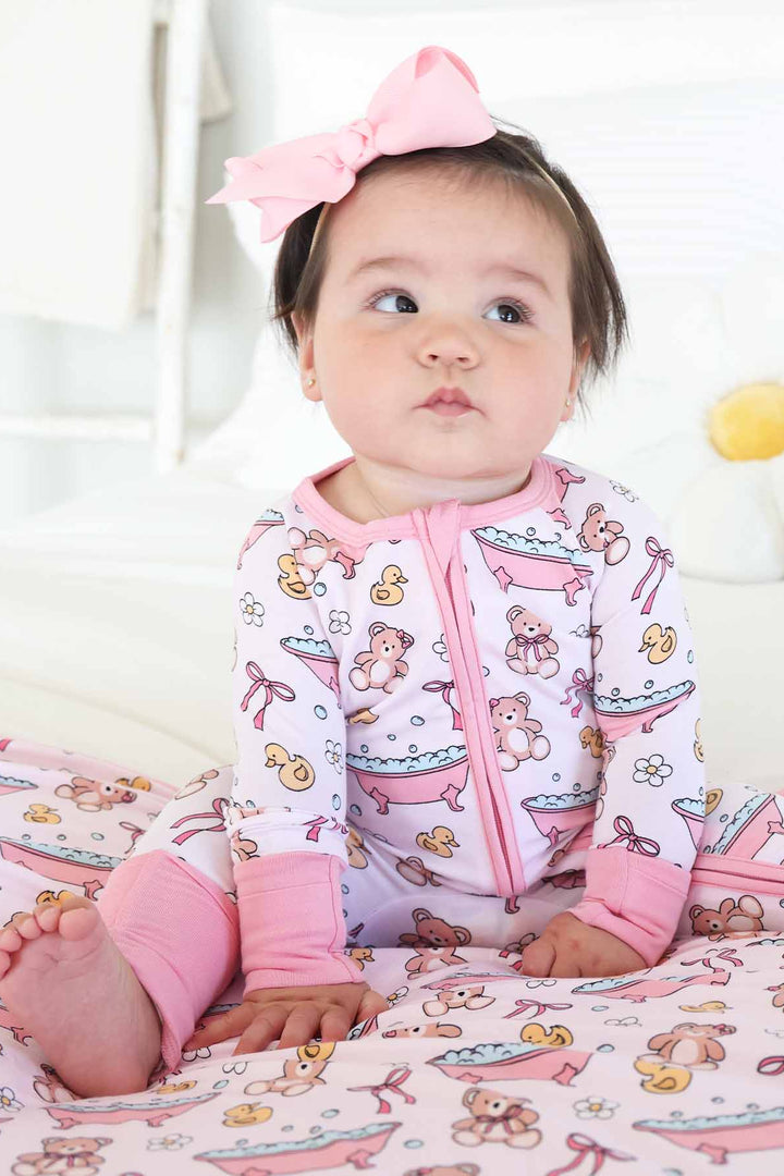 bamboo pajamas for baby girls bathtime besties 