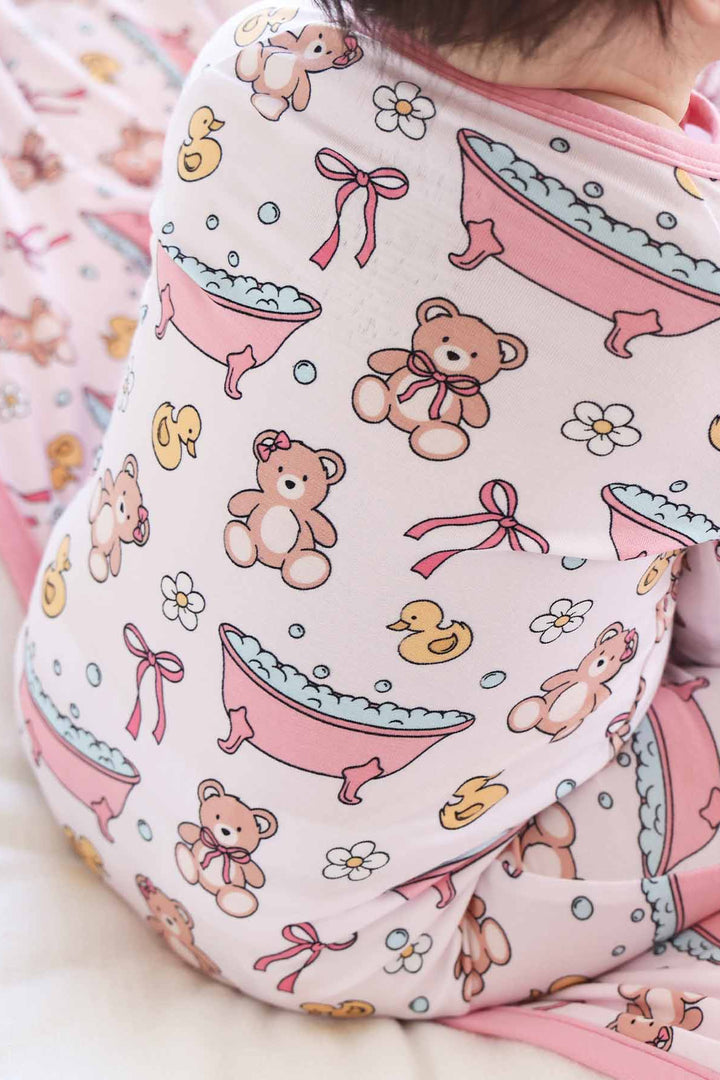 bathtime besties convertible zip romper pajama for babies and toddlers 
