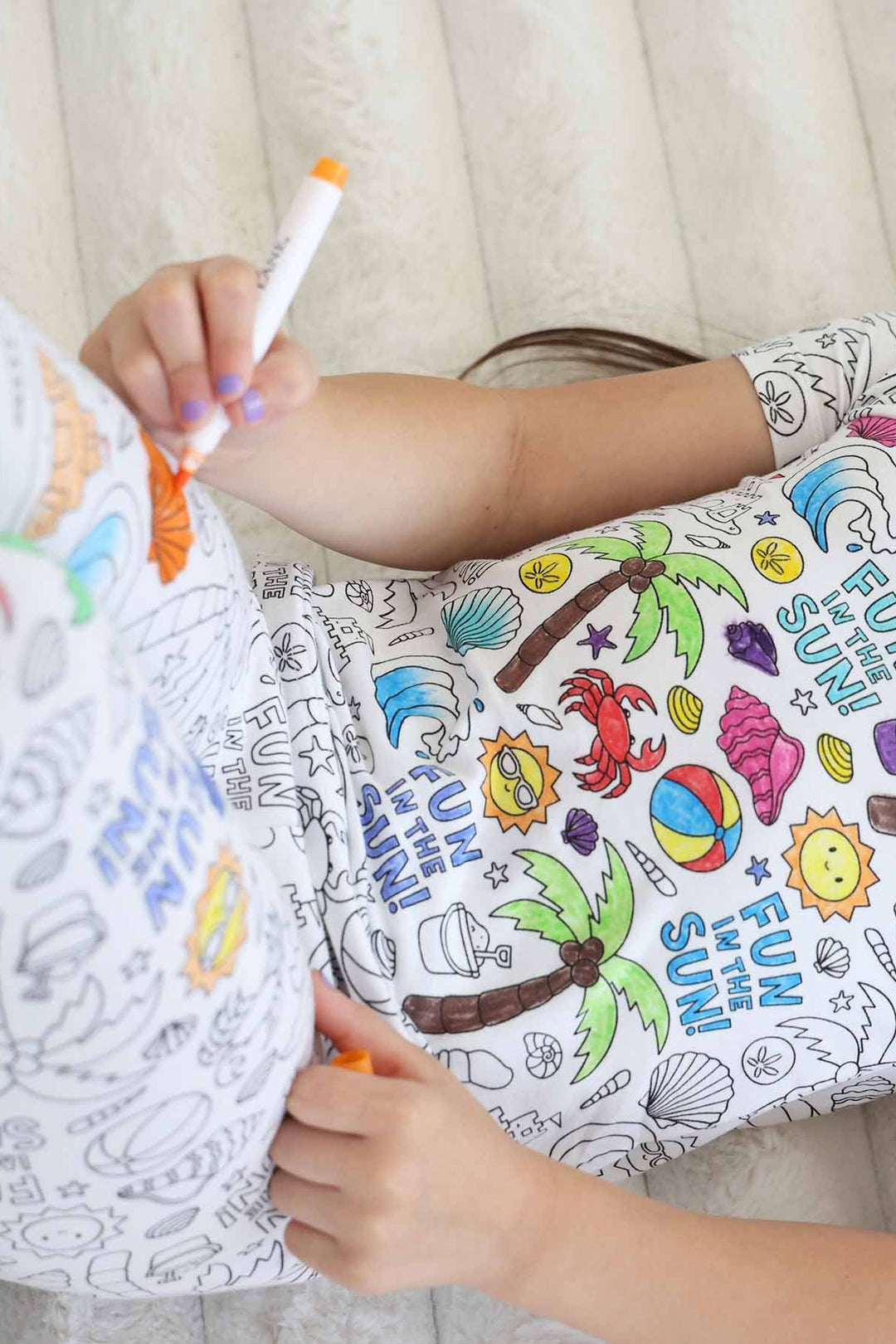 beach bash short sleeve two piece pajama set for kids gender neutral