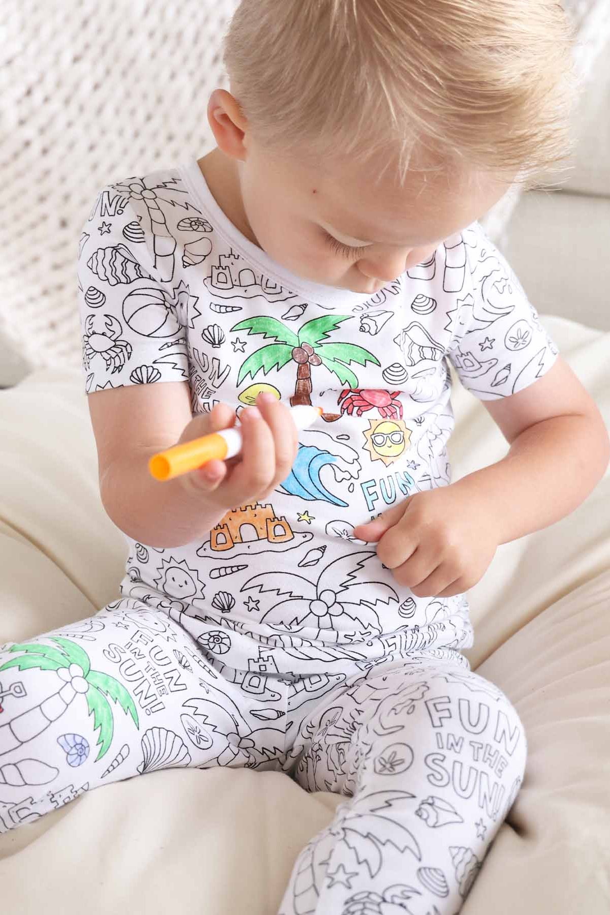 Colorable Two Piece Pajama Set | Beach Bash