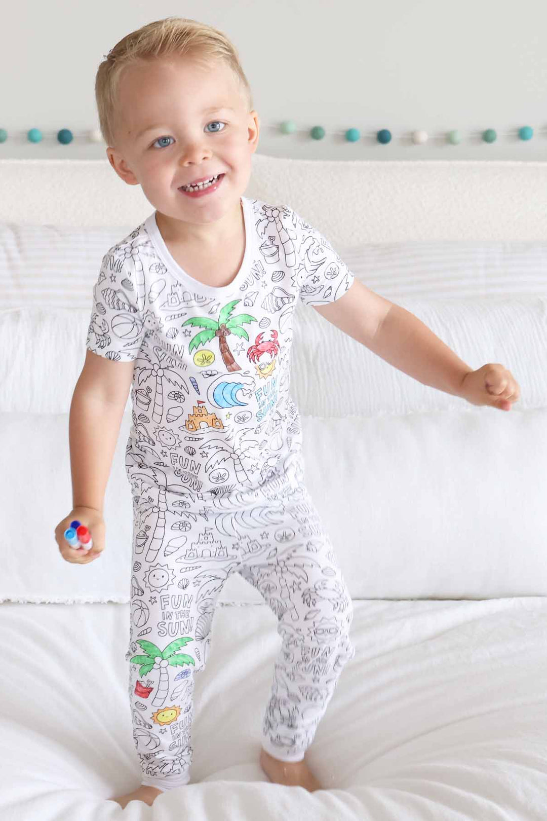kids colorable beach pajama set for kids 
