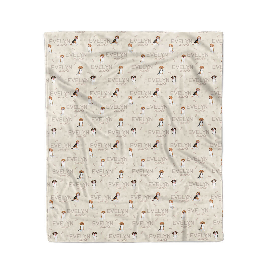 neutral kids blanket with beagles 