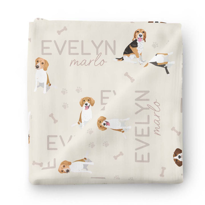 Personalized Baby Name Swaddle Blanket | Dog Breeds