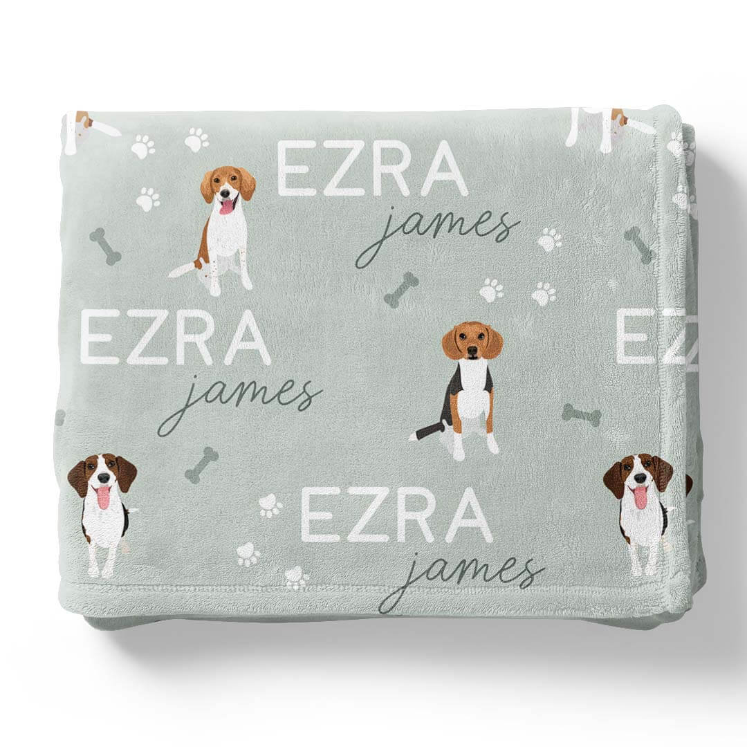 beagles sage personalized kids blanket 