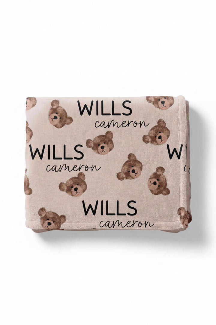 teddy bear personalized kids blanket