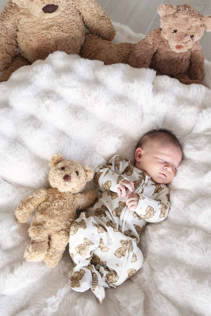 baby zipper footie with teddy bears 