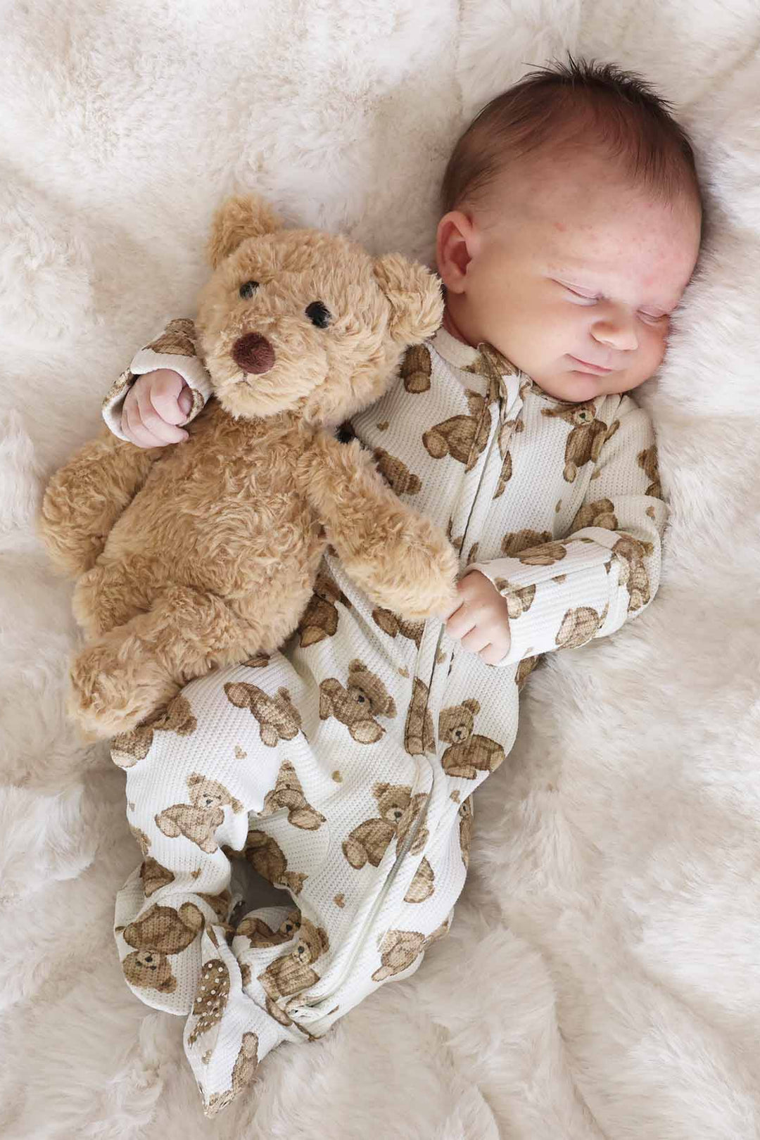 baby bamboo waffle zipper footie for baby and toddlers gender neutral