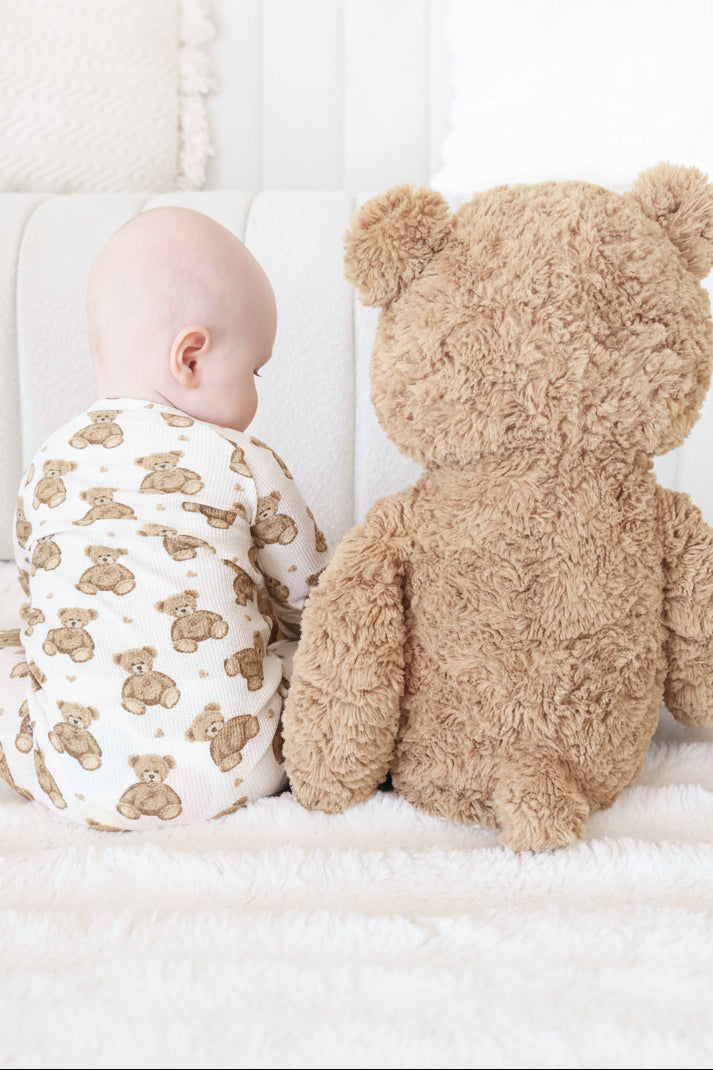 beary sweet waffle convertible zip romper 