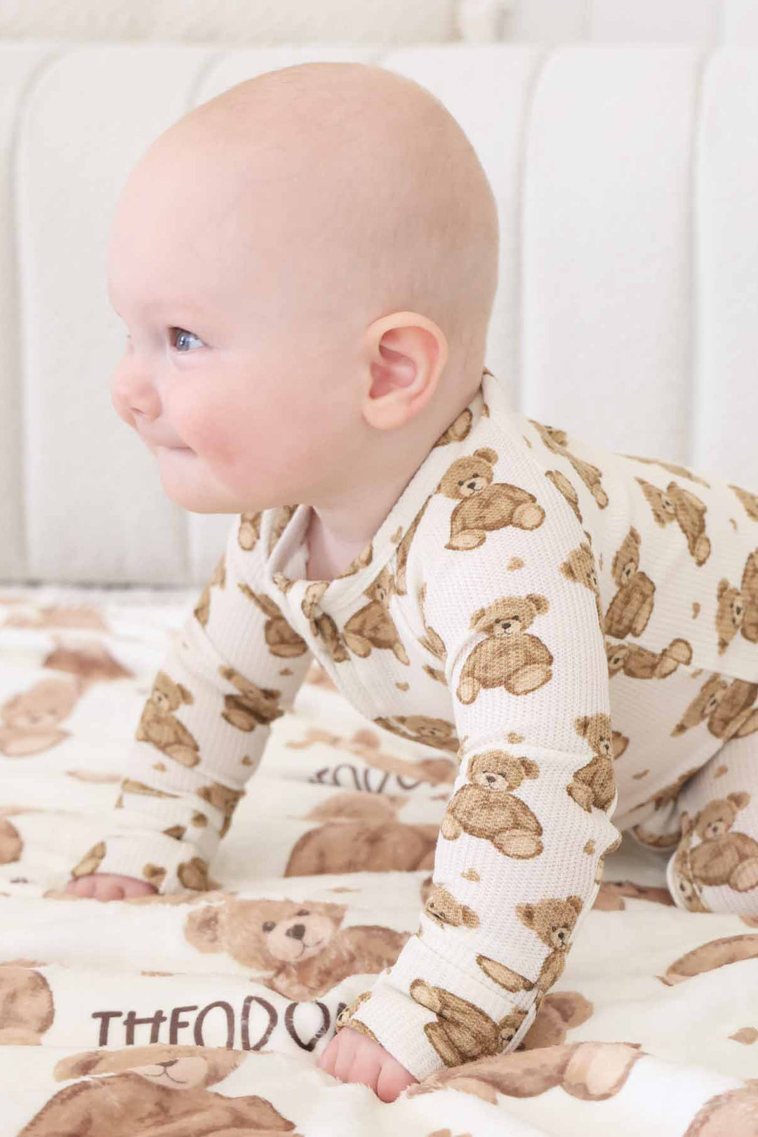 gender neutral teddy bear convertible zip romper 