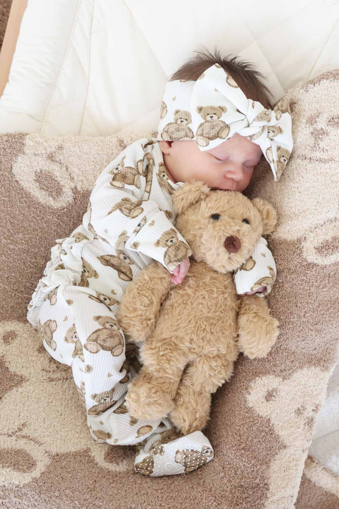 beary sweet ruffle zipper footie for girls 