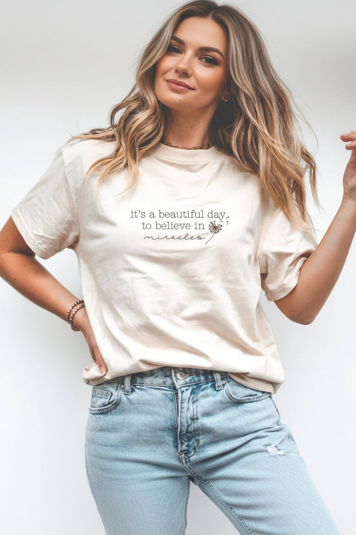 Beautiful Day For Miracles Graphic Tee | Ivory