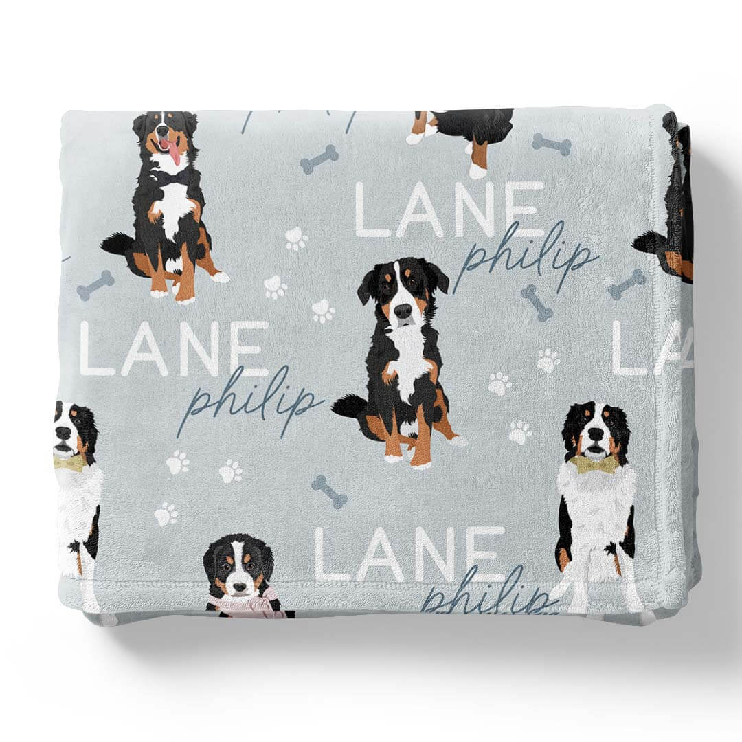 blue bernese mountain dog blanket 