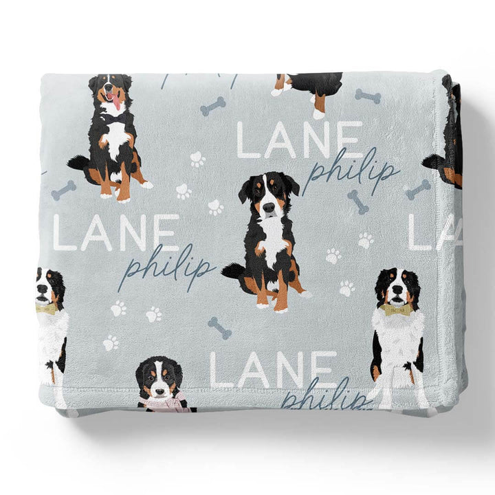 blue bernese mountain dog blanket 