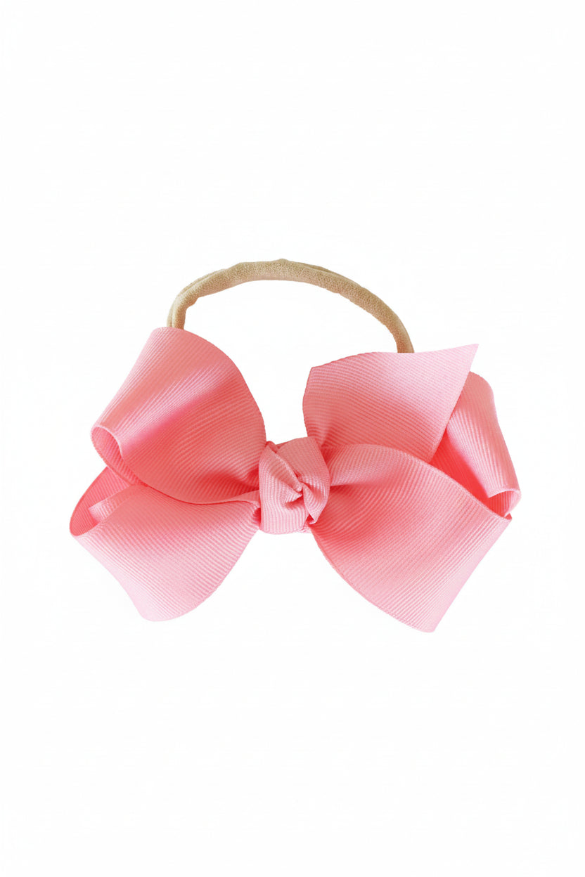berry pink ribbon bow headband 