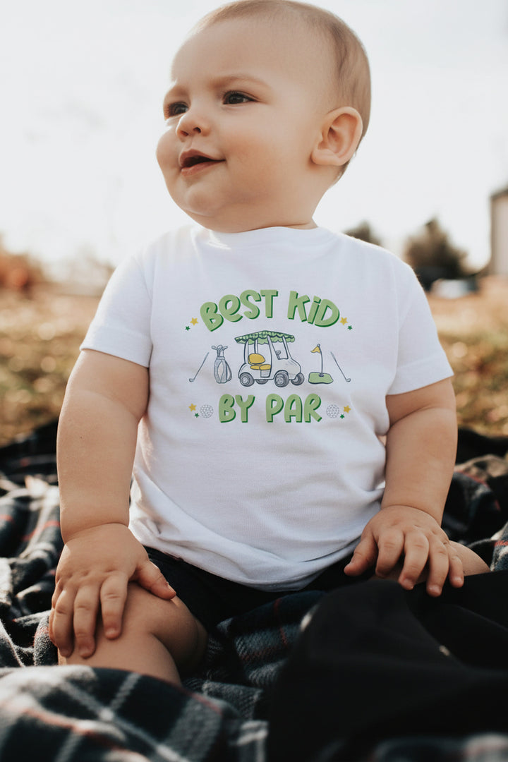 golf print graphic white tee for babies