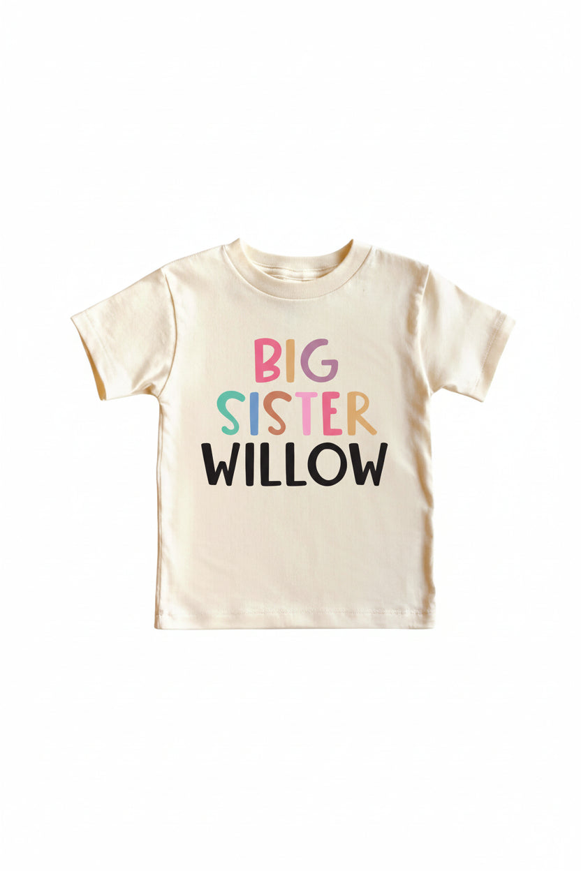 Personalized Big Sister Tee | Natural