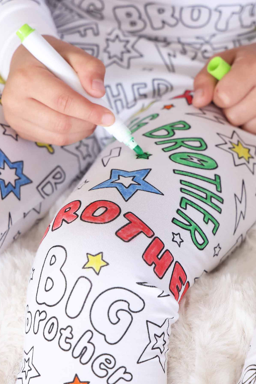 boys colorable pajamas two piece sets big brother 