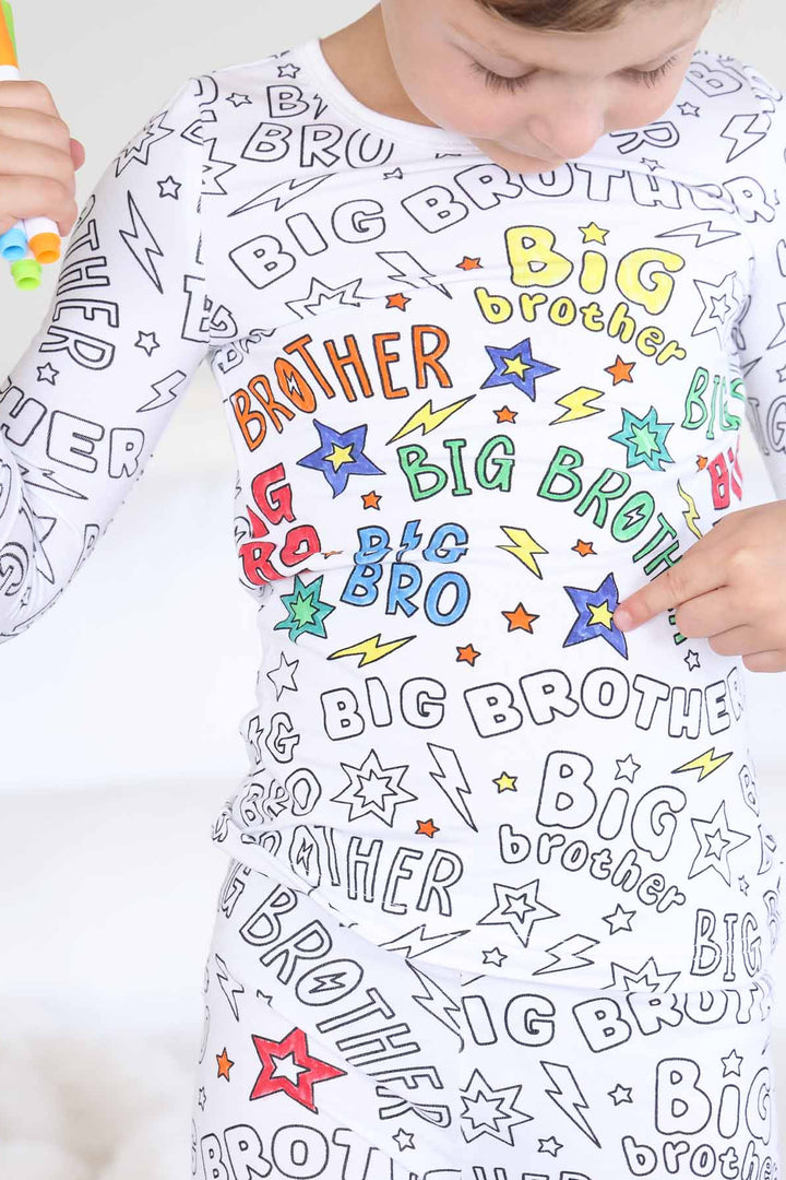 big brother colorable pajama set for boys bamboo viscose 