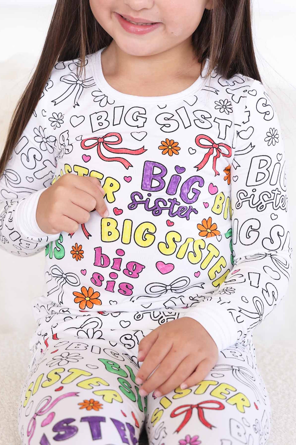 Colorable Two-Piece Pajama Set | Big Sis
