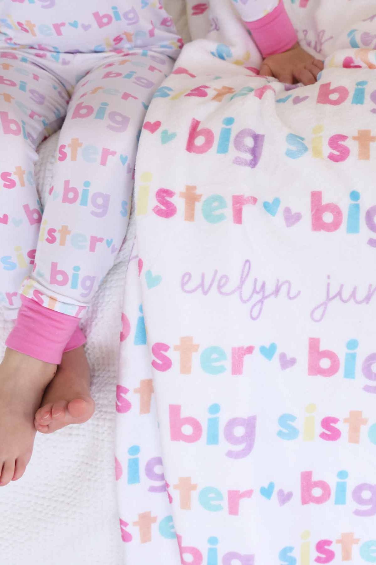 Big Sister Personalized Kids Blanket