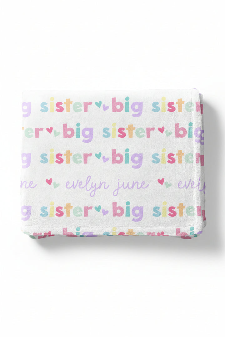 big sister personalized blanket