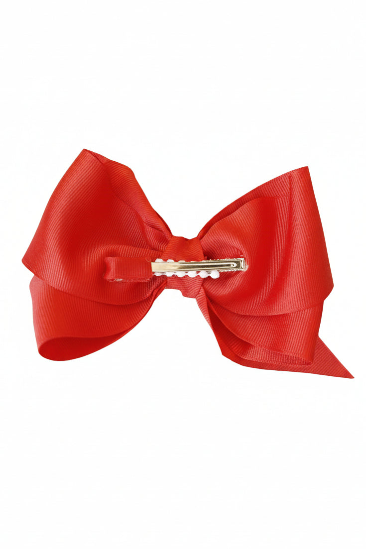 Large Ribbon Bow With Clip | Red