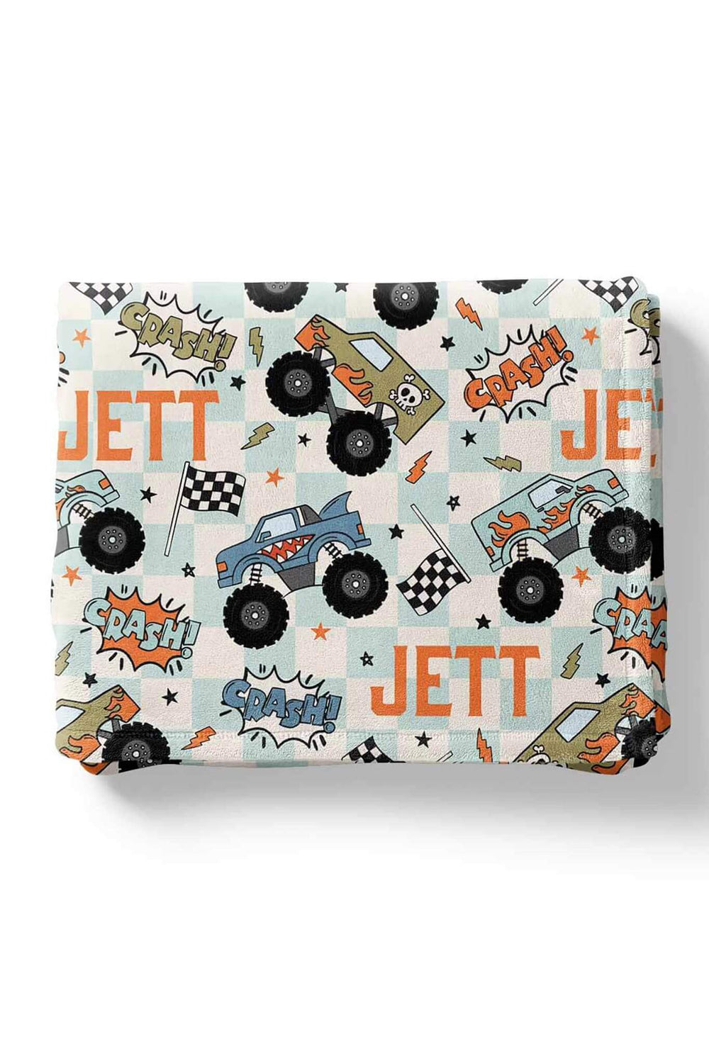big wheelin personalized kids blanket 