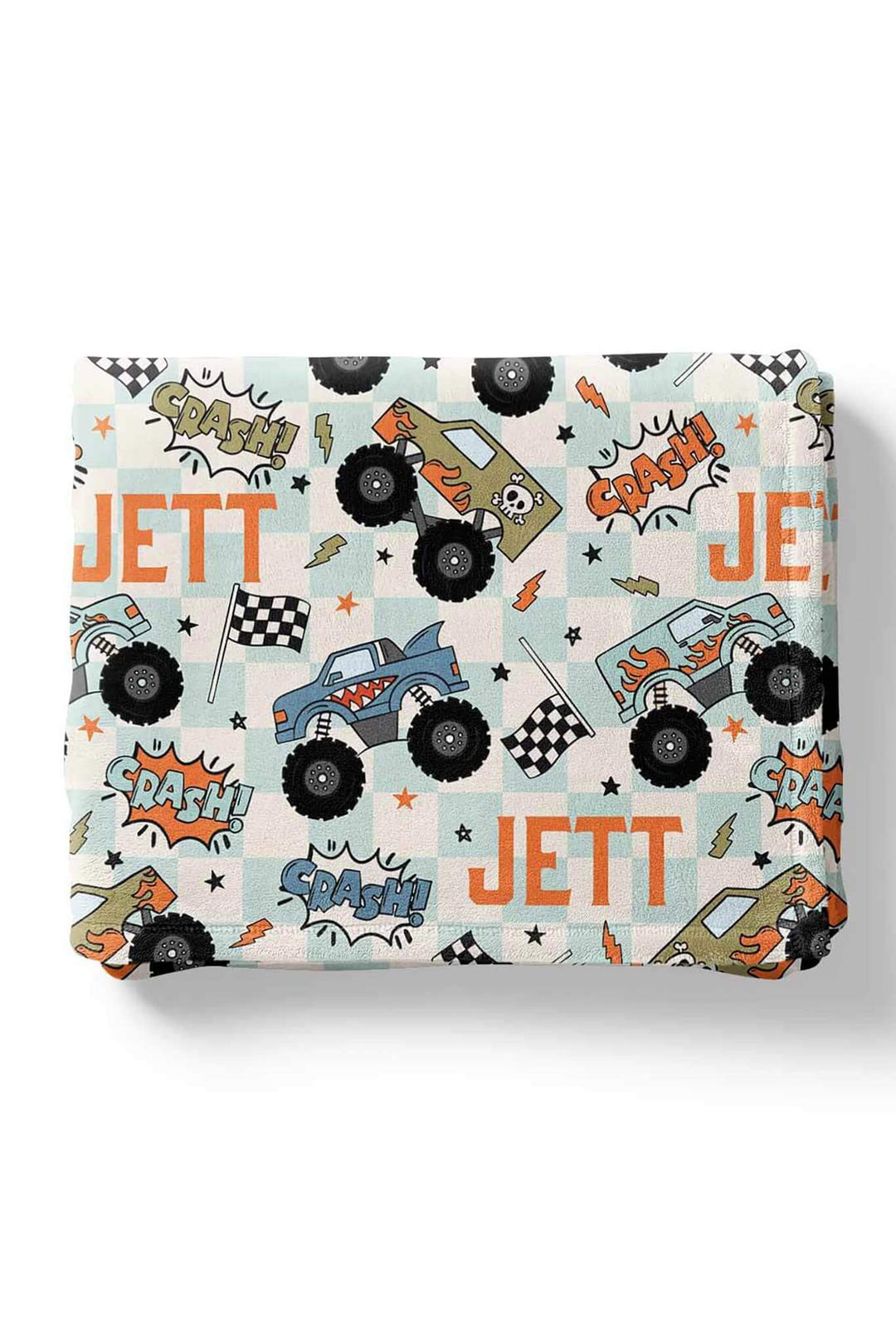 big wheelin personalized kids blanket 