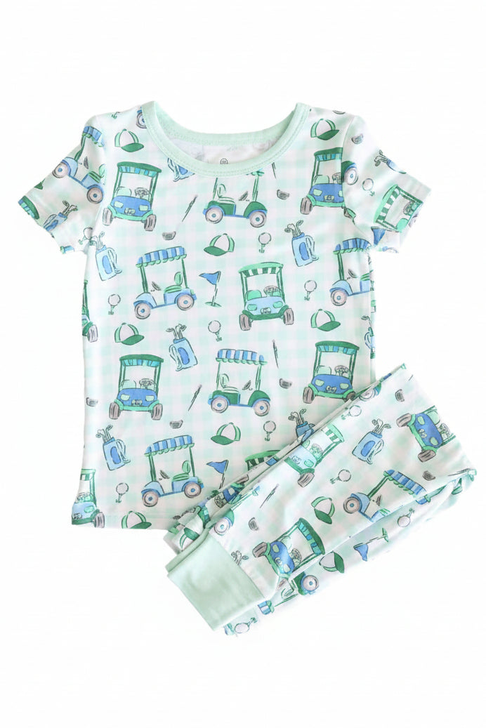 golf two piece pajama set for kids 