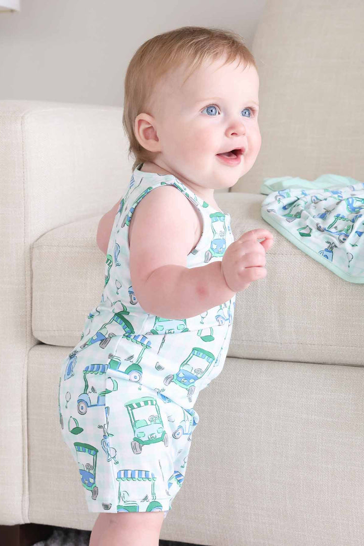baby boy golf sleeveless romper 