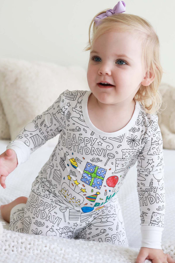 colorable pajamas for kids birthday party themed 