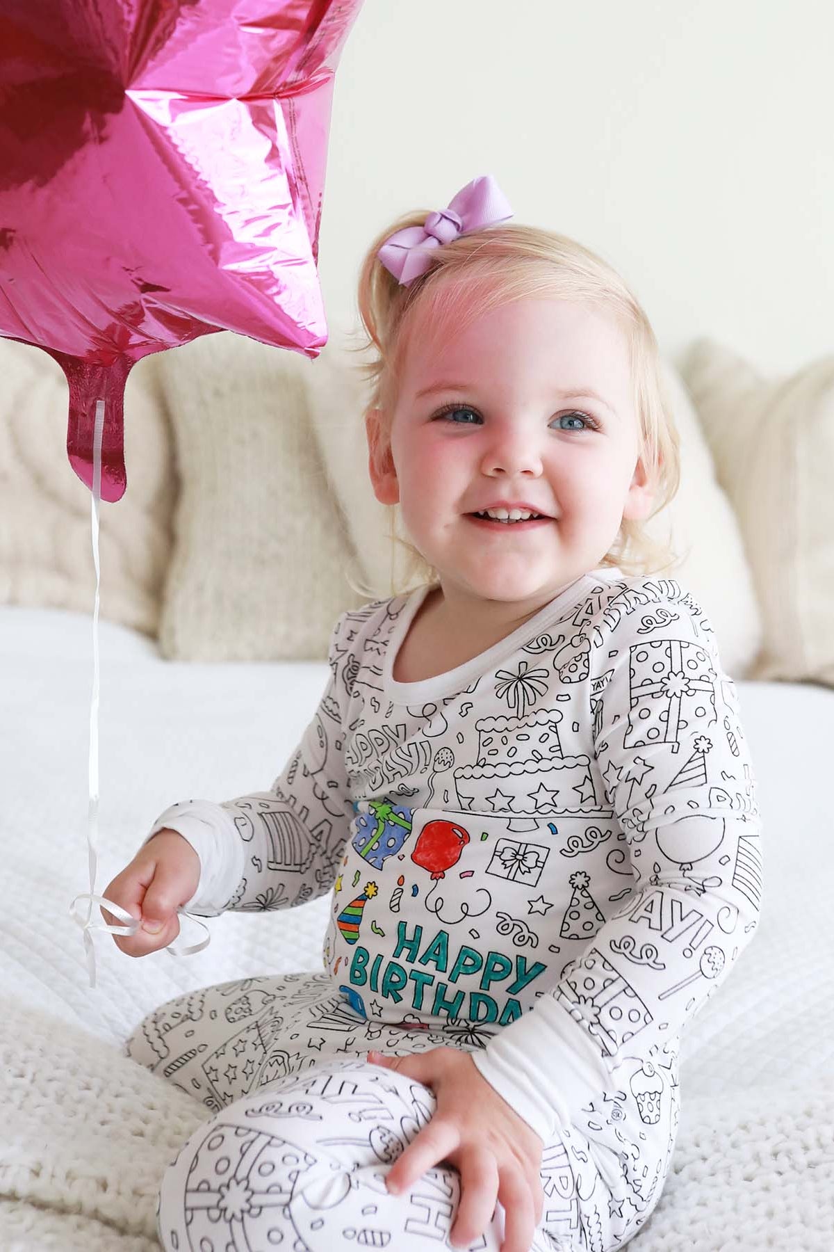 Colorable Two-Piece Pajama Set | Birthday Celebration