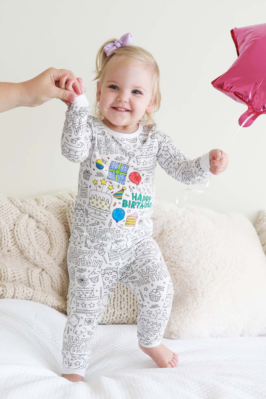 colorable kids pajamas birthday celebration 