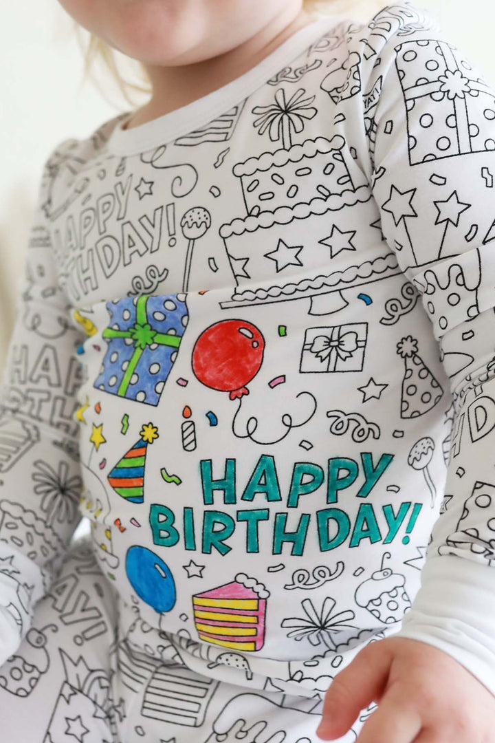 birthday party themed two piece pajama set colorme