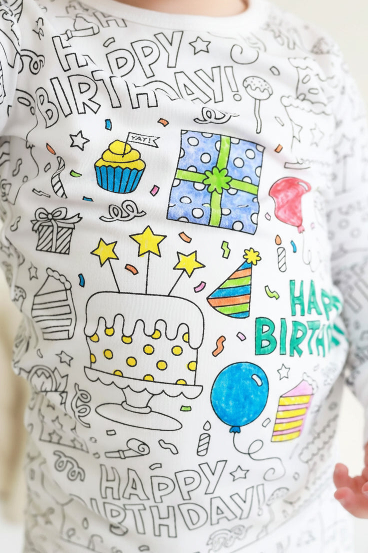 birthday party themed colorme pajamas 