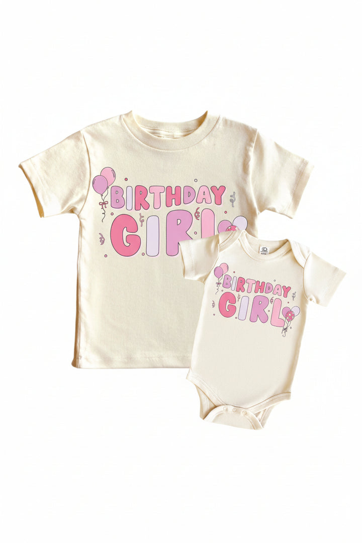 birthday girl graphic tee and bodysuit 
