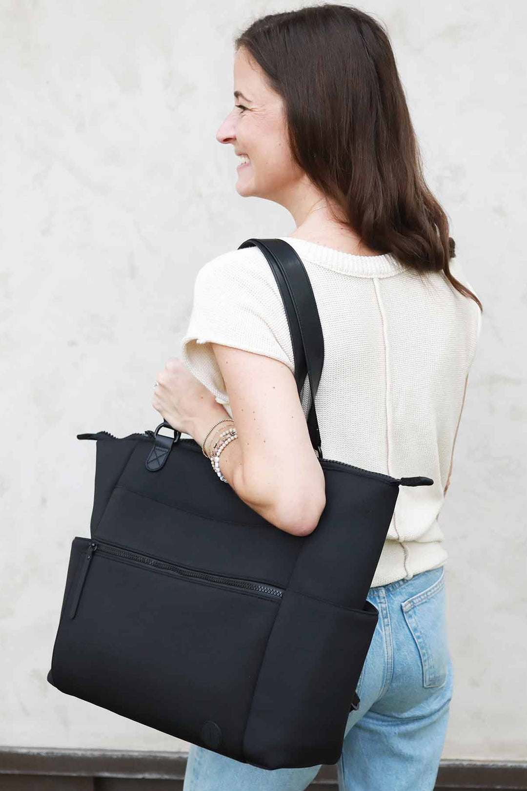 Lane Convertible Diaper Bag Tote | Black