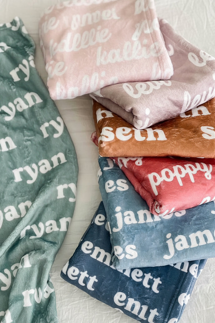 earthy neutrals personalized color blanket