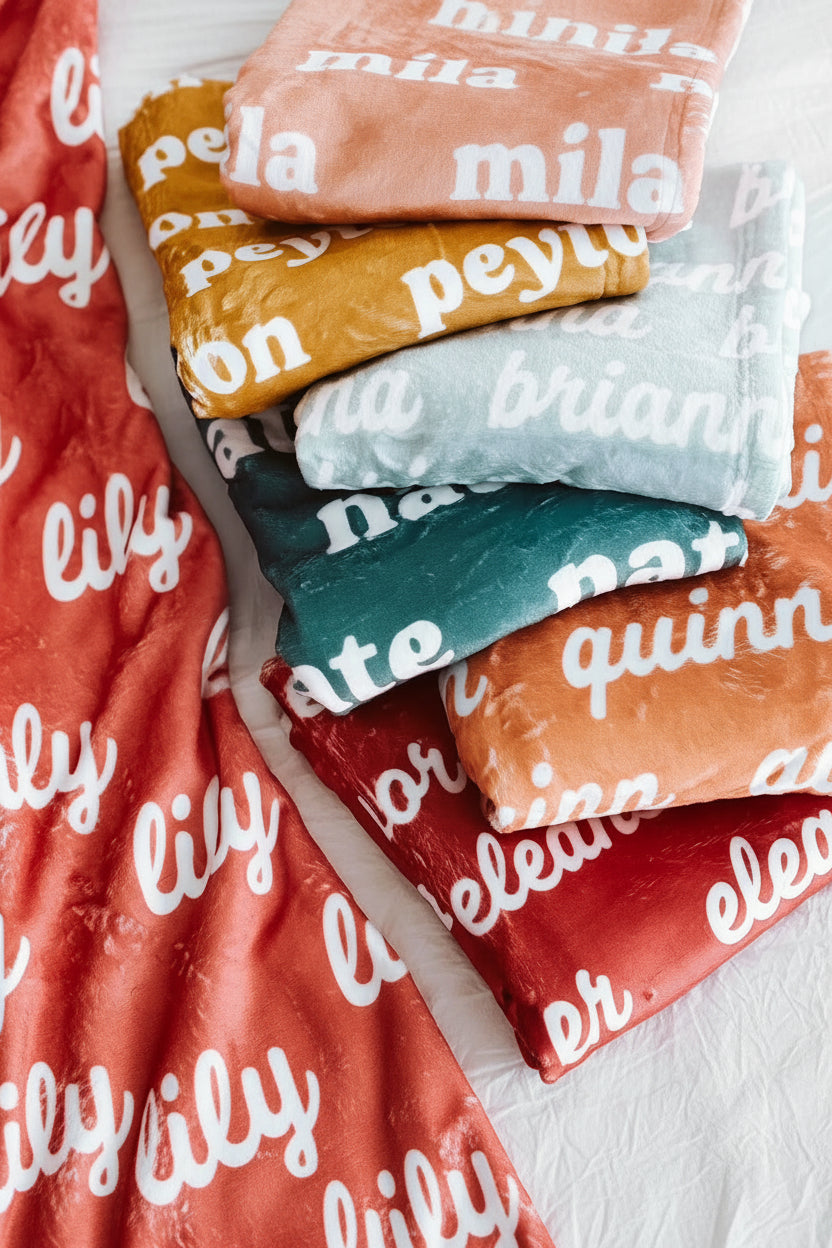 modern boho personalized color blanket 