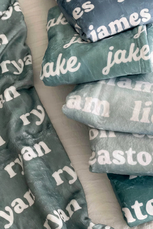 seafoam personalized color blanket 
