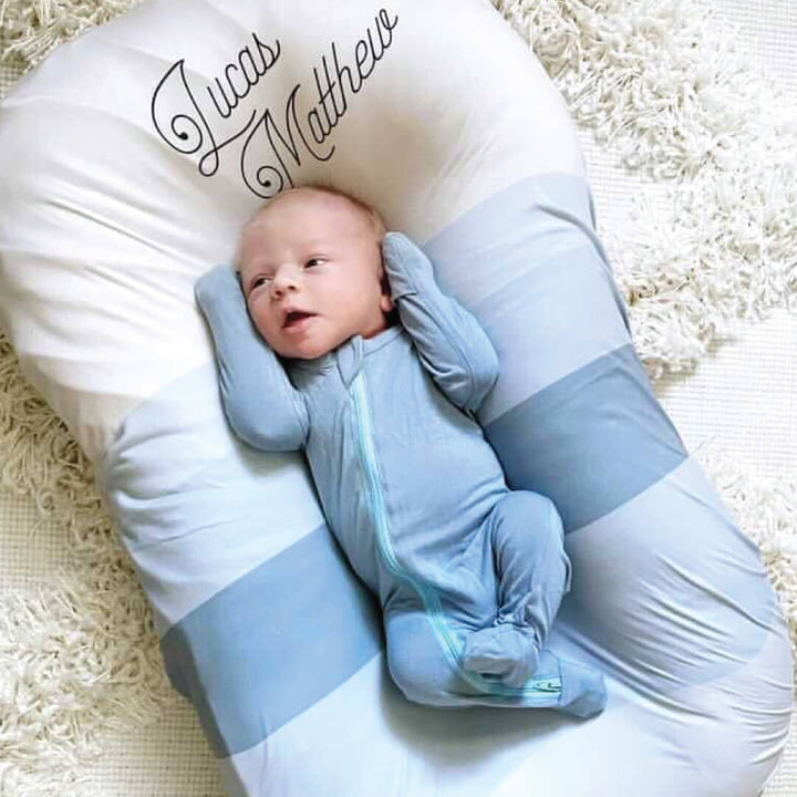 personalized ombre swaddle dusty blues 