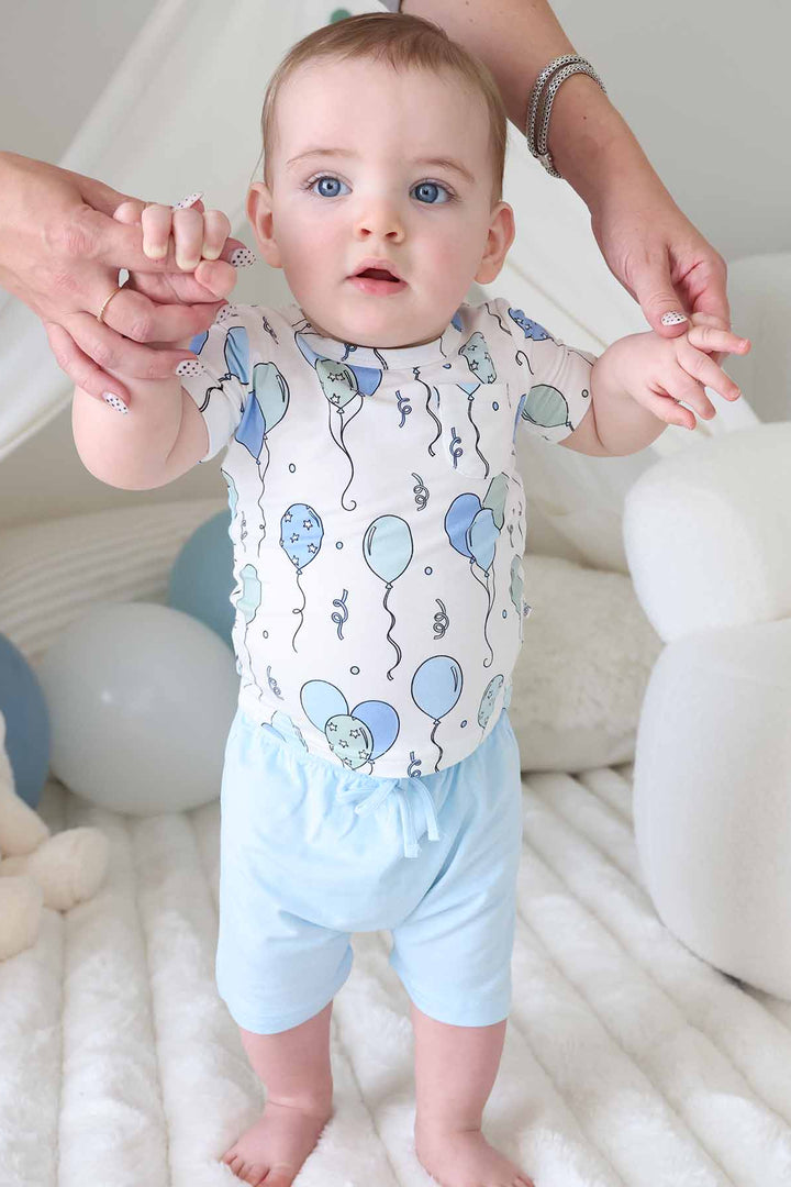 balloon shirt and short set for baby and toddler boys 