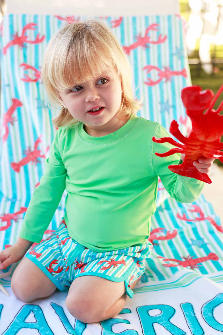 long sleeve rash guard shirt for boys in sea sprout 