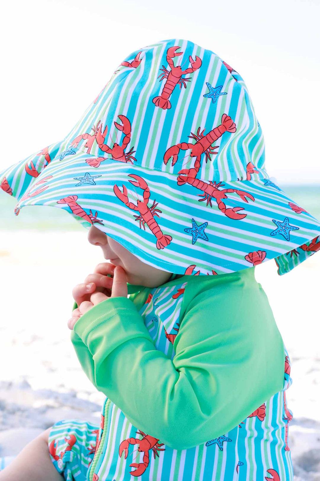 blue pinch me sun hat for boys 