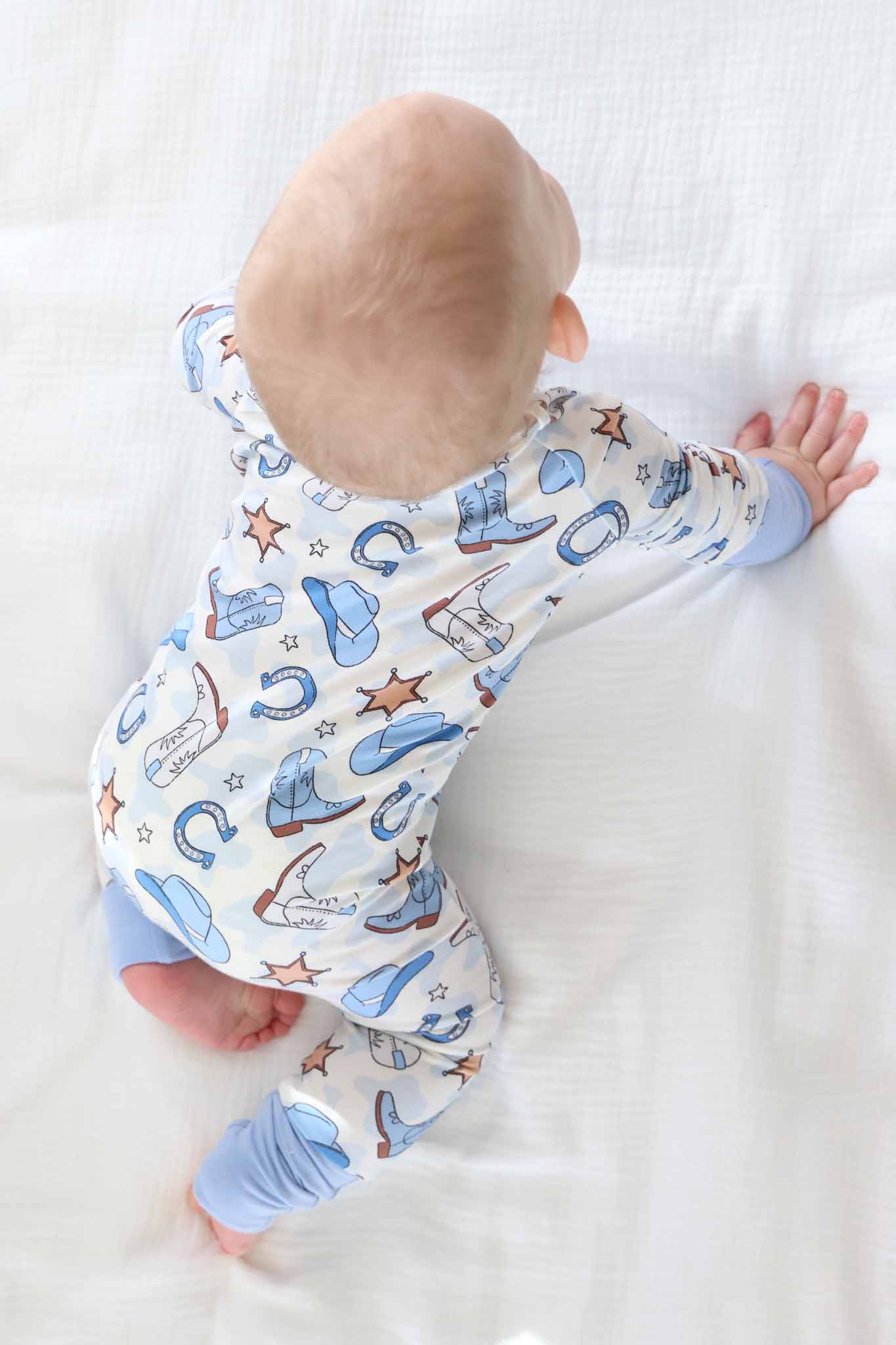 Rodeo Dreams Convertible Bamboo Zip Romper | Blue