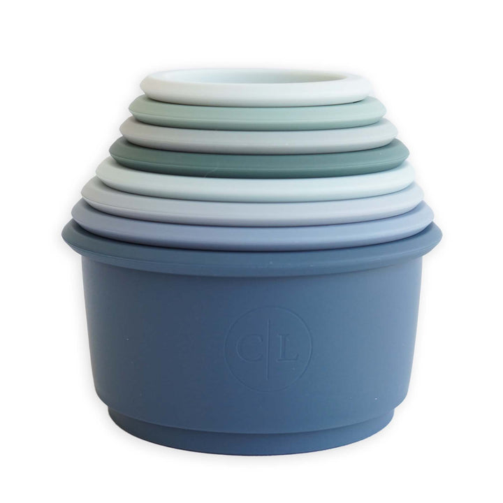 blue stacking cups 