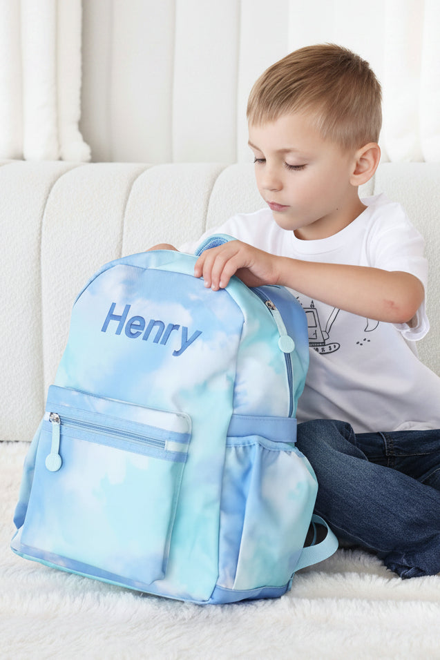 Kids Embroidered Backpack | Tie-Dye Skies