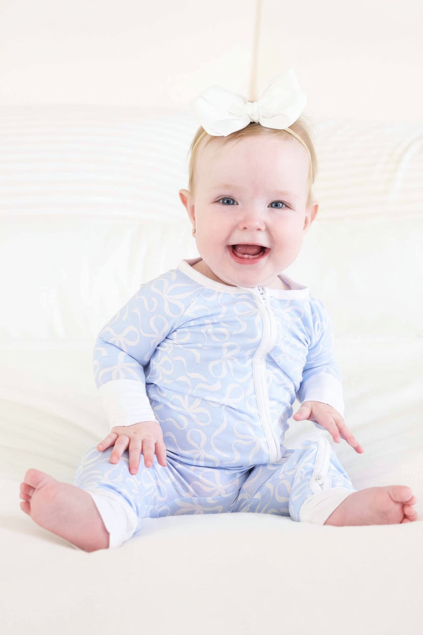 blue-tiful bows romper 
