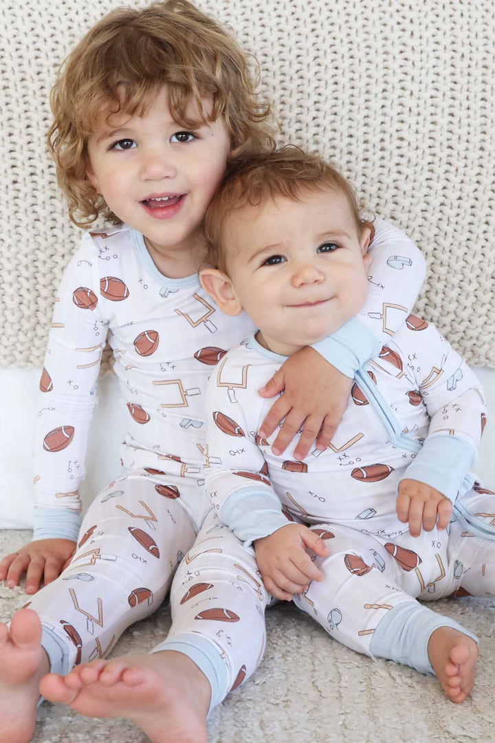 football stripes pajamas for boys 