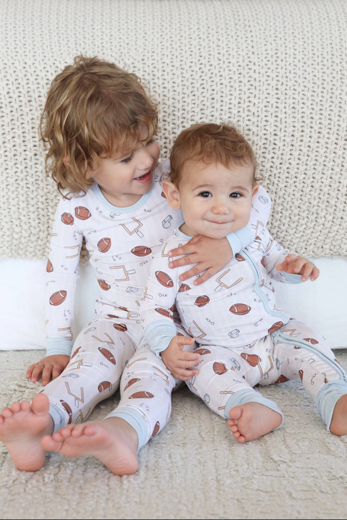 boys matching football pajamas 
